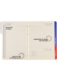 Resim 2K 2026 Yeni Yıl Ajanda Yedeği 4 Delikli Tarihli Çizgili 15 X 21 CM 2K Organizer Ajanda Yedeği Çok Renkli 