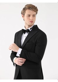Resim Dufy Siyah Erkek Slim Fit Sivri Yaka Smokin Takım - 92409 Siyah 