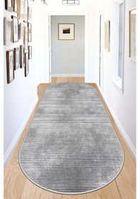 Resim West Home Makinede Yıkanabilir Kaymaz Taban Leke Tutmaz Gri Oval Mutfak Halısı Salon Halısı Ve Yolluk 610 Grey Oval 