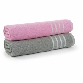 Resim 2lı 70x140 Banyo Havlusu Pembe 