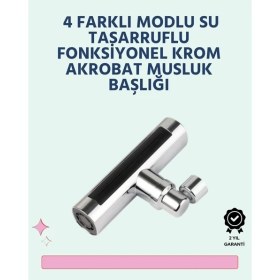 Resim Marsilyan Krom Kaplamalı Çok Fonksiyonlu Musluk Başlığı | Paslanmaz Malzeme 