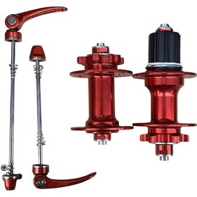 Resim Forte Gt Xbyc 680 Bisiklet Hub Sesli Ön Arka Kaset Göbek Seti 32 Delik 6 Vida Qr Mandal Kırmızı 