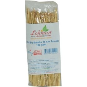 Resim SHC4200 Çöp Şiş Bambu Şişleri 15 cm Takribi 100 Adet 1 Paket 