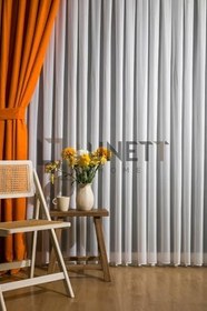 Resim Zigzag Sık Pileli 1X3 Tül Perde Salon Balkon Mutfak Tülü, 500 x 280 