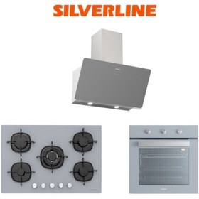 Resim Silverline Gri Cam Ankastre Set (3457 Soho 60+cs5365s01+bo6503s01) 