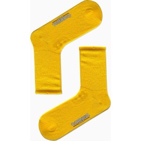 Resim Carnaval Socks Düz Sarı Desensiz Renkli Spor Çorap 