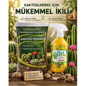 Resim Plant Home Power Mix 5 Litre Kaktüs Toprağı ve Kaktüs Besini (500 Ml) 
