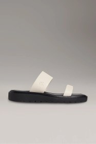 Resim Calvin Klein Halat Detaylı Yumuşak Deri Monogramlı Kadın Siyah Sandalet YW0YW01864-0HG 
