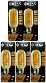Resim Heka LED Ampul, 6W (48W), 2500K Günışığı, E27 Duy, Şeffaf, 5 Adet 
