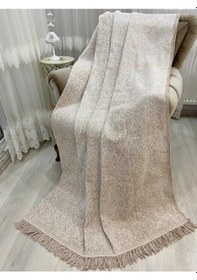 Resim Özlü Home Lüks Pamuklu Koltuk Çekyat Örtüsü 170x220 Bej Çift Taraflı Terletmez Kaymaz Toplanmaz Bej 