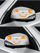 Resim Sticker World Ayna Gülücük Sticker Sağ-sol Takım Turuncu 12*6 Cm 2 Li 