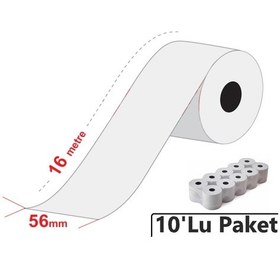 Resim Termal Yazarkasa Pos Rulosu 56 x 16 Mt 10' lu Paket 