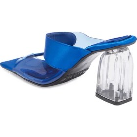 Resim Tergan Mavi Vegan-Tekstil Kadın Terlik - K24Y1TR67427-M11 