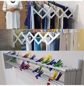 Resim Compact Çamaşır Kurutma Askısı 100 Cm 9 Askılı Duvara Monte Gri 