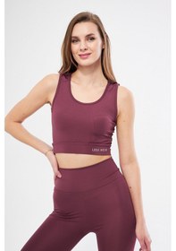 Resim Lesa Wear Halter Yaka Spor Sütyeni Crop Top Gülkurusu 