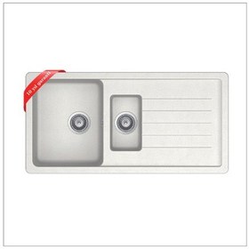 Resim Ukinox Valente D-150L Beyaz Granit Eviye 