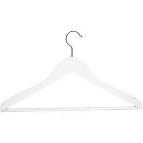 Resim Nyn Ahşap Askı Şık Barlı Elbise Pantolon Askısı Beyaz Renk 8 Ade Beyaz 