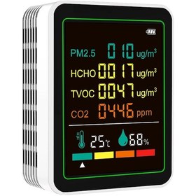 Resim Ximistore9 Hava Kalitesi Monitörü: Pm2.5, Co2, Tvoc, Hcho, Sıcaklık, Nem Entegre Pil Ve Ir Sensörü Beyaz 