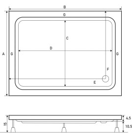 Resim Shower Dikdörtgen Duş Teknesi(Panelli) 70*110 