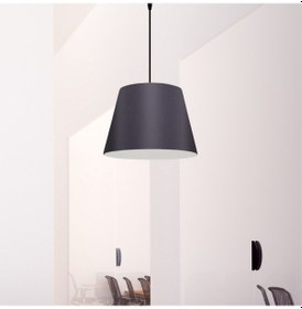 Resim Sofia Konik Tekli Sarkıt Antrasit Kumaş Antre Hol Mutfak Avize Gri 