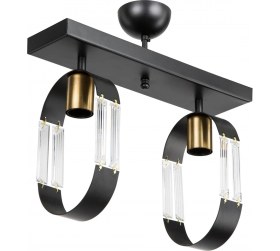 Resim AVONNI AR-65185-2Y-BSY Siyah Boyalı Modern Avize E27 Metal Cam 30x12cm 
