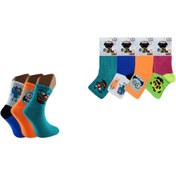 Resim Bi Collection Unisex Kolej Çorap Asorti Kız - Erkek Pamuk Çorap 4 Lü UniCok 