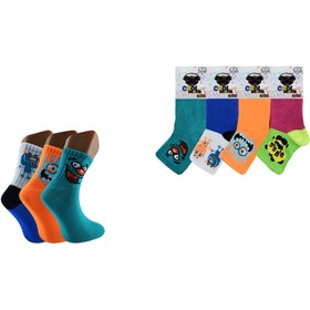 Resim Bi Collection Unisex Kolej Çorap Asorti Kız - Erkek Pamuk Çorap 4 Lü UniCok 