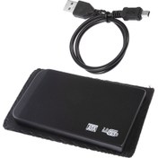 Resim USB 2.0 Sabit Sürücü Harici Muhafaza 2.5 Inç Sata HDD Disk Kılıfı Blk Siyah 