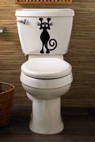 Resim Tilki Dünyası Munzur Kedi Klozet Kapağı ve Banyo Sticker MNZRCAT001 