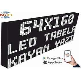 Resim Led Tabela 64x160cm Tek Taraflı Beyaz Kayan Yazı-wifi 
