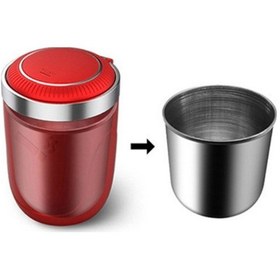 Resim Araç Içi Işıklı Küllük Otomatik Açma Kapama Metal İçli Kapaklı Araba Küllüğü Oto Küllük Kırmızı 