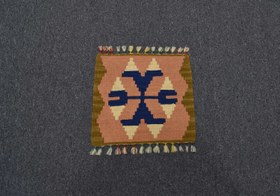 Resim Yeni El Dokuma Kare Köşe Sandalye Minderi Pınarbaşı Kayseri Yün Kilim 5990 