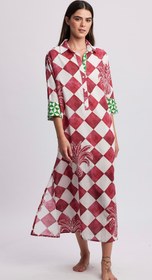 Resim Bombay Tunik Dama Ananas Vişne - Vişne / T2 