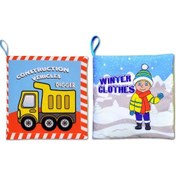 Resim 2 Kitap Tox İngilizce İş Makinaları Ve Kışlık Giysiler Kumaş Sessiz Kitap E118 E124 - Bez Kitap , Eğitici Oyuncak , Yumuşak Ve Hışırtılı 