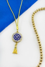 Resim biuti Parlak Taşlı Nazarlı Araba Dikiz Ayna Süsü, Yeni Araba Hediyesi 