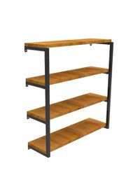 Resim Metal Duvar Rafı Ahşap Kütük Masif Raf Tutacağı 