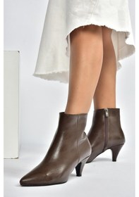 Resim Fox Shoes R404710009 Kahverengi Alçak Topuklu Kadın Bot Kahverengi-suni Deri 