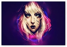 Resim Ahşap Tablo Fantastik Ürkütücü Kız Dijital Art 