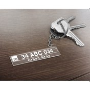 Resim Kişiye Özel Plakalı Isimli Şeffaf Pleksi Anahtarlık 