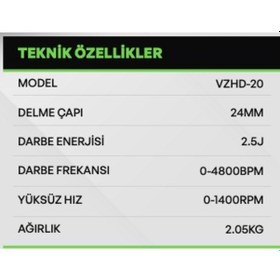 Resim Volta VZHD-20 Akülü Kırıcı Delici 