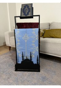 Resim Safa Rahleli Seccade Askısı, Ramazan Dekoru Siyah Siyah 