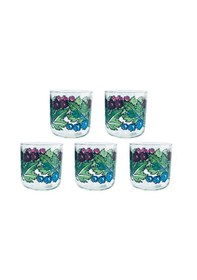 Resim El Yapımı Renkli Cam Su Ve Meşrubat Bardak Seti 5 Adet 7,5x7,5x8cm 