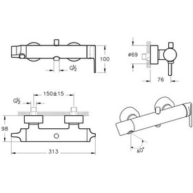 Resim Vitra Suit A42818 Banyo Bataryası Krom 