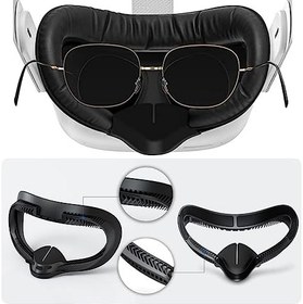 Resim AMACOAM Oculus / Meta Quest için yüz arayüzü, 2 aksesuar 5'i 1 arada set VR Face Cover Oculus Quest 2-2 Face Cover yedek dolgu, ışık önleyici burun dolgusu, lens koruması, gözlük mesafe tutucu 