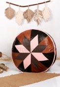 Resim Ottoman Pouffe İskandinav El Yapımı Hakiki Kuzu Derisi Bohem Bahçe Balkon Bungalov Puf Minder 60x30cm(DOLGULU) 