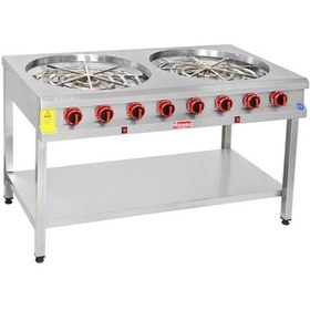 Resim Himaksan Taban Raflı Gazlı Motorlu 2 Li Börek Ocağı 