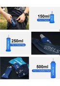 Resim Wrels Açık Katlanabilir Silikon Isırık Boyutu Su Şişesi Koşu Kamp Yürüyüş Light Blue-150ml Light Blue-150ml 