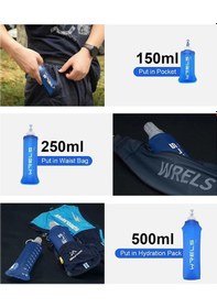 Resim Wrels Açık Katlanabilir Silikon Isırık Boyutu Su Şişesi Koşu Kamp Yürüyüş Light Blue-150ml Light Blue-150ml 