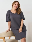 Resim Siti Teks Büyük Beden Yazlık Tunik 466500733 Grafit 