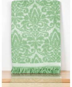 Resim 2 Parça Jakarlı Banyo Havlu Takımı %100 Pamuklu 90x150 Cm Arden Yeşil Renkli 
